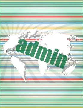 Admin words on digital touch screen interface 스톡 일러스트