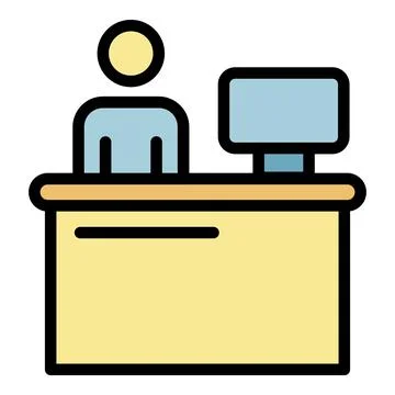 Admin workplace icon color outline vector Stockillustratie