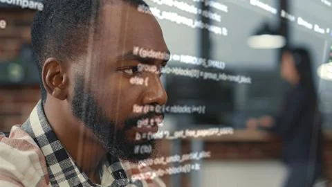 Admin writing complex code with AR Stockfoto's