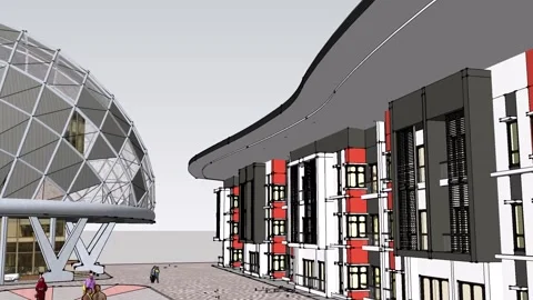 Administration complex. Stock Footage 252051749