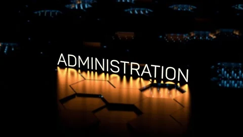 ADMINISTRATION text,the word neon. Administration business ,animation.3D render Stock Footage 300288425