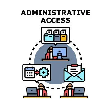 Administrative access to digital data management network 库存插图