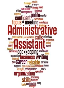 Administrative Assistant, word cloud concept Illustrazione stock