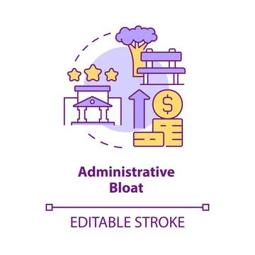 Administrative bloat concept icon Stock Illustration