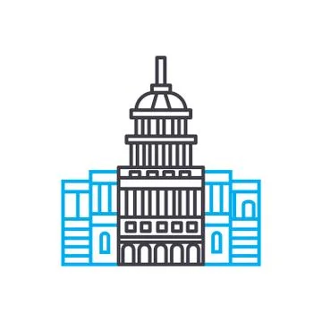 Administrative building linear icon concept. Administrative building line vector Stock Illustration