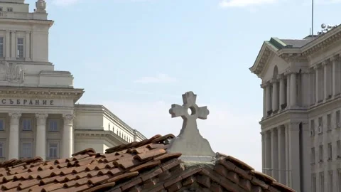 Administrative buildings in the center of Sofia Stock Footage 332376277
