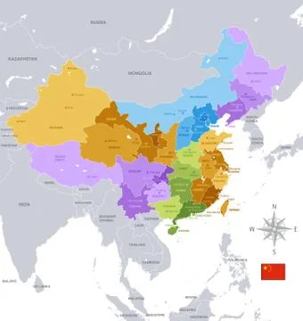 Administrative China Map vector Illustration Stock Illustration
