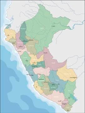 Administrative division of the Republic of Peru Stock Illustration