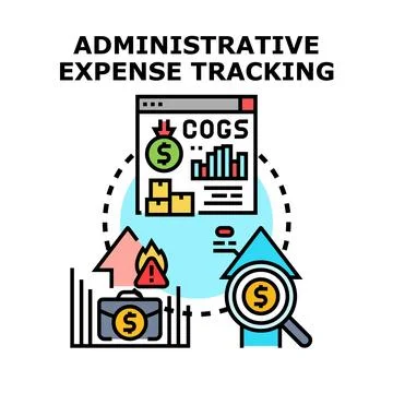 Administrative expense tracking and budget management concept Stock Illustration