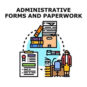 Administrative forms and paperwork concept illustration Stock Illustration