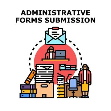Administrative forms submission process concept illustration Stock Illustration