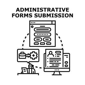 Administrative forms submission process vector concept Stock Illustration