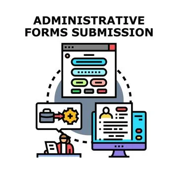 Administrative forms submission process vector concept Stock Illustration