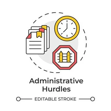 Administrative hurdles multi color concept icon Illustrazione stock