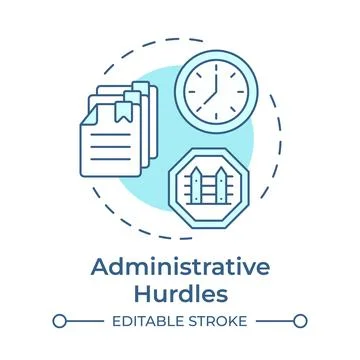 Administrative hurdles soft blue concept icon Illustrazione stock