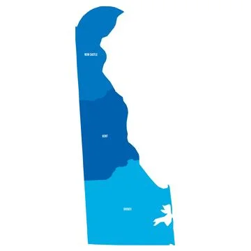 Administrative Map of Delaware, DE Stock Illustration