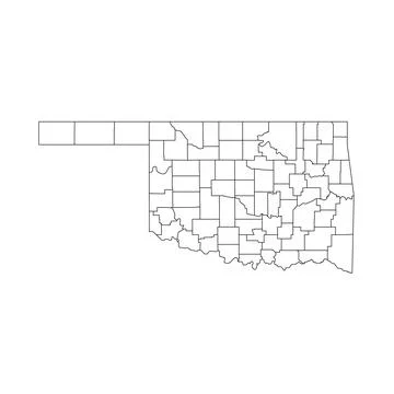 Administrative Map of Oklahoma, OK Ilustração Stock