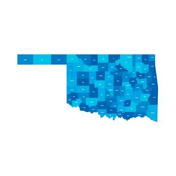 Administrative Map of Oklahoma, OK Stock Illustration