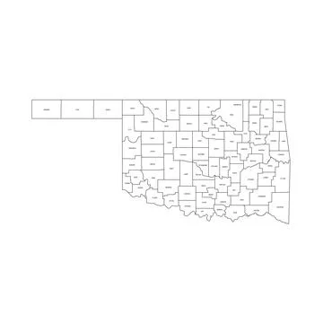 Administrative Map of Oklahoma, OK Stock Illustration