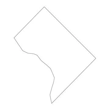 Administrative Map of Washington, D.C. Stock Illustration