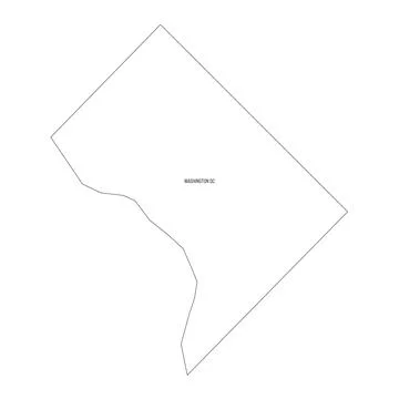Administrative Map of Washington, D.C. Stock Illustration