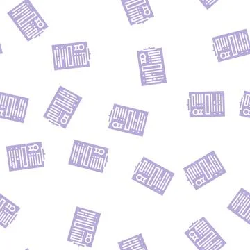Administrative report glyph seamless pattern Illustrazione stock