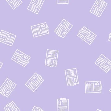 Administrative report line seamless pattern Illustrazione stock