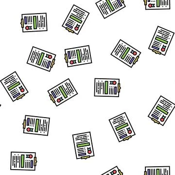 Administrative report vector seamless pattern Illustrazione stock