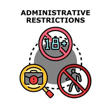 Administrative restrictions limiting access and professional opportunities Stock Illustration