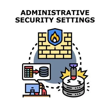 Administrative security settings protecting data access Stock Illustration