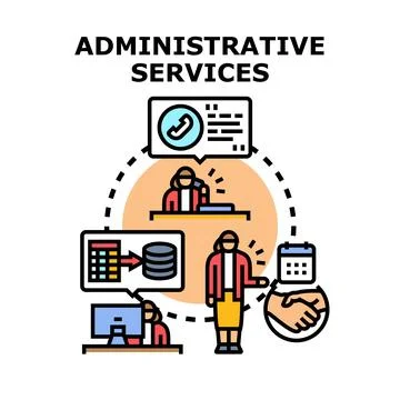 Administrative services concept providing business support and management Stock Illustration
