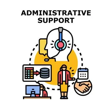 Administrative support providing customer service and data management Stock Illustration