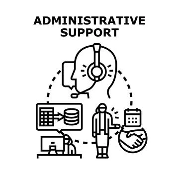 Administrative support providing customer service and data management Stock Illustration