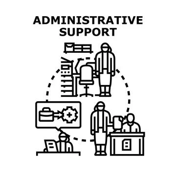 Administrative support providing professional office assistance Stock Illustration