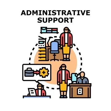 Administrative support providing professional office assistance Stock Illustration