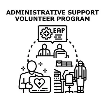 Administrative support volunteer program organizing work イラスト素材