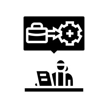 Administrative tasks office assistant glyph icon vector illustration Stock Illustration