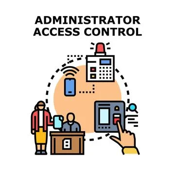 Administrator access control concept for secure management Stock Illustration