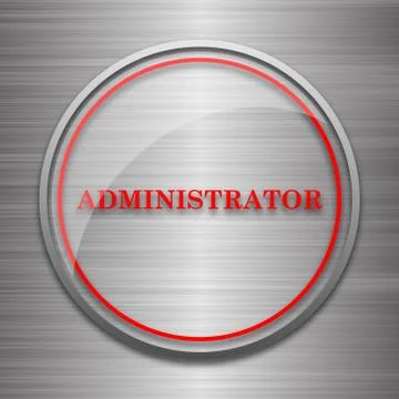 Administrator icon. Internet button on metallic background.. Stock Illustration