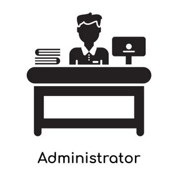 Administrator icon isolated on white background Free Stock Illustration