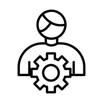 Administrator linear logo mark in black and white Stock Illustration