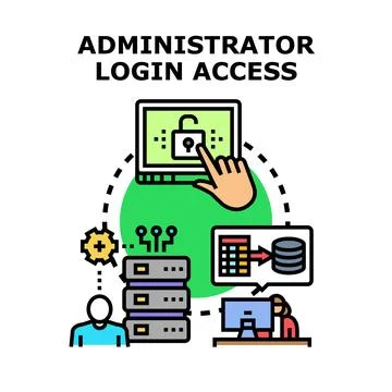 Administrator login access to secure system data Stock Illustration