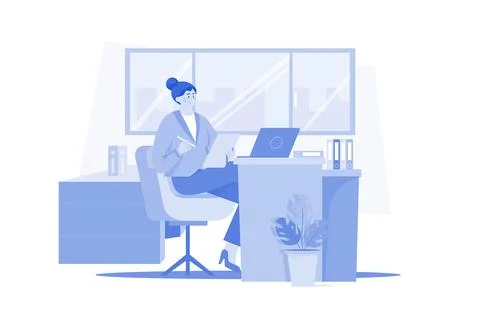 Administrator managing administrative functions. Illustrazione stock