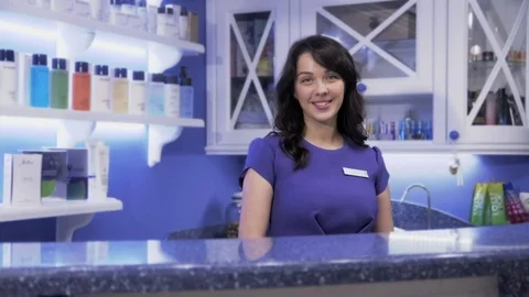 Administrator of spa smiling Stockbeeldmateriaal 73738265