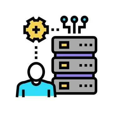 Administrator system color icon vector illustration Stock Illustration