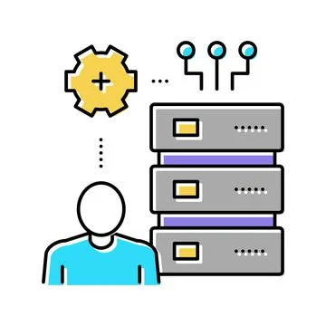 Administrator system color icon vector illustration イラスト素材