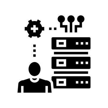 Administrator system glyph icon vector illustration Illustrazione stock