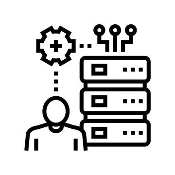 Administrator system line icon vector illustration Illustrazione stock