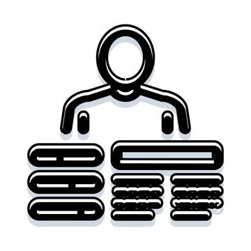 Administrator user profile accessing data management system イラスト素材