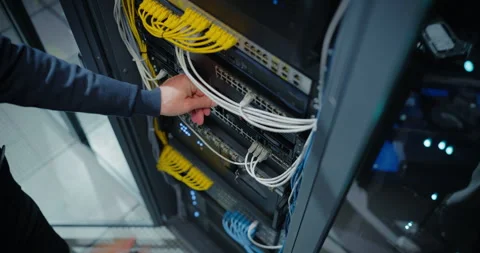 Administrator Working in Data Center Stock Footage 320866802